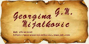 Georgina Mijalković vizit kartica